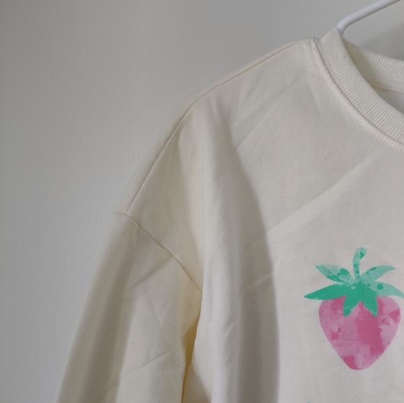 Special Thanks strawberry printed cream sweater, new with tags - S - Picture 3 of 9